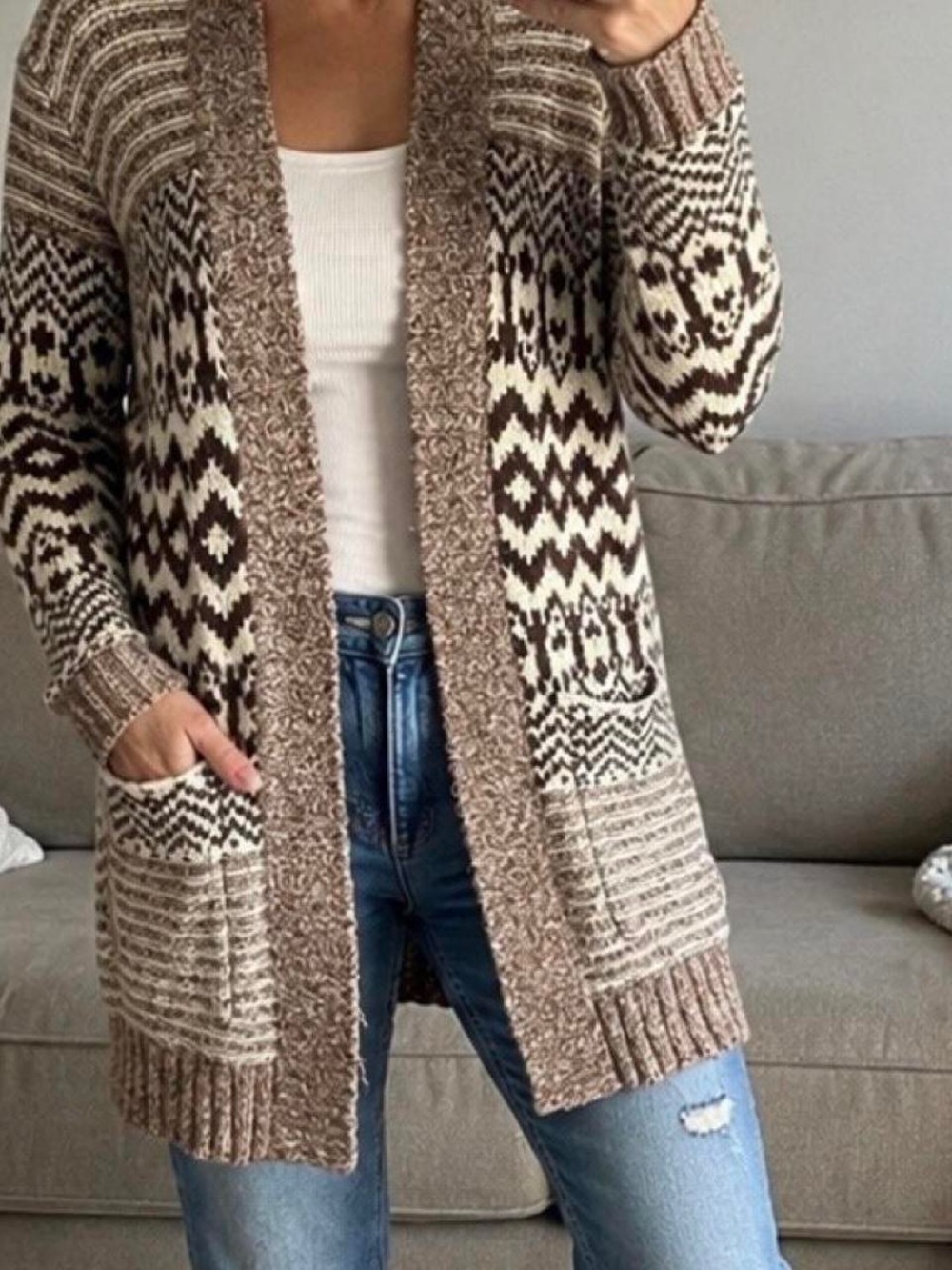 Vtg American Eagle Cardigan Alpaca Blend Hippie Granola Boho Core